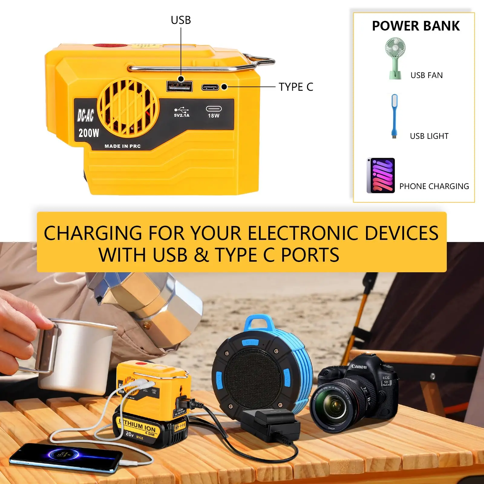 مولد طاقة للتخييم في الهواء ال - مراجعة Ac Outdoor Power وسعره